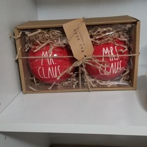 Rae Dunn Mr & Mrs Claus Ornaments